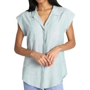 Jachs Girlfriend New York Women's Button Front Blouse, Green, Small